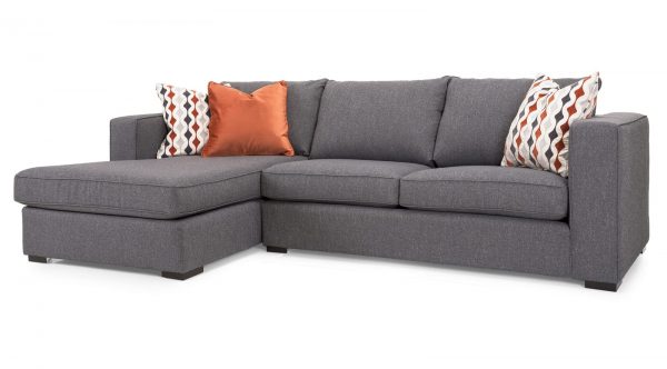 dark gray L couch
